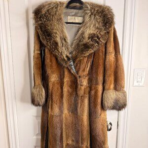 Authentic Mink Fur Long Coat